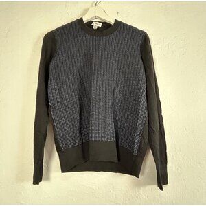 Brioni Mens Wool Silk Cashmere Blend Patterned Soft Crewneck Sweater 52 Black